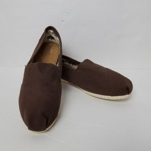 Tom's canvas flats classic brown sz 9W